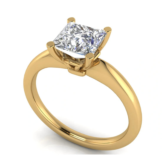 Modern Princess Cut Lab Diamond Engagement Ring
