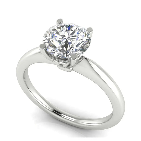Modern Round Cut Lab Diamond Engagement Ring
