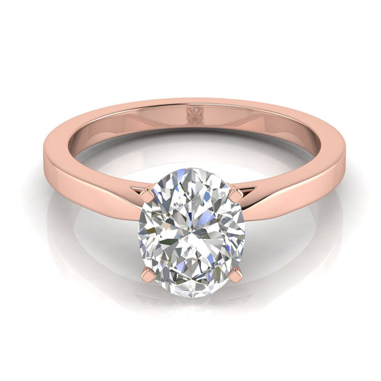 Tulip Basket Oval Cut Lab Diamond Engagement Ring