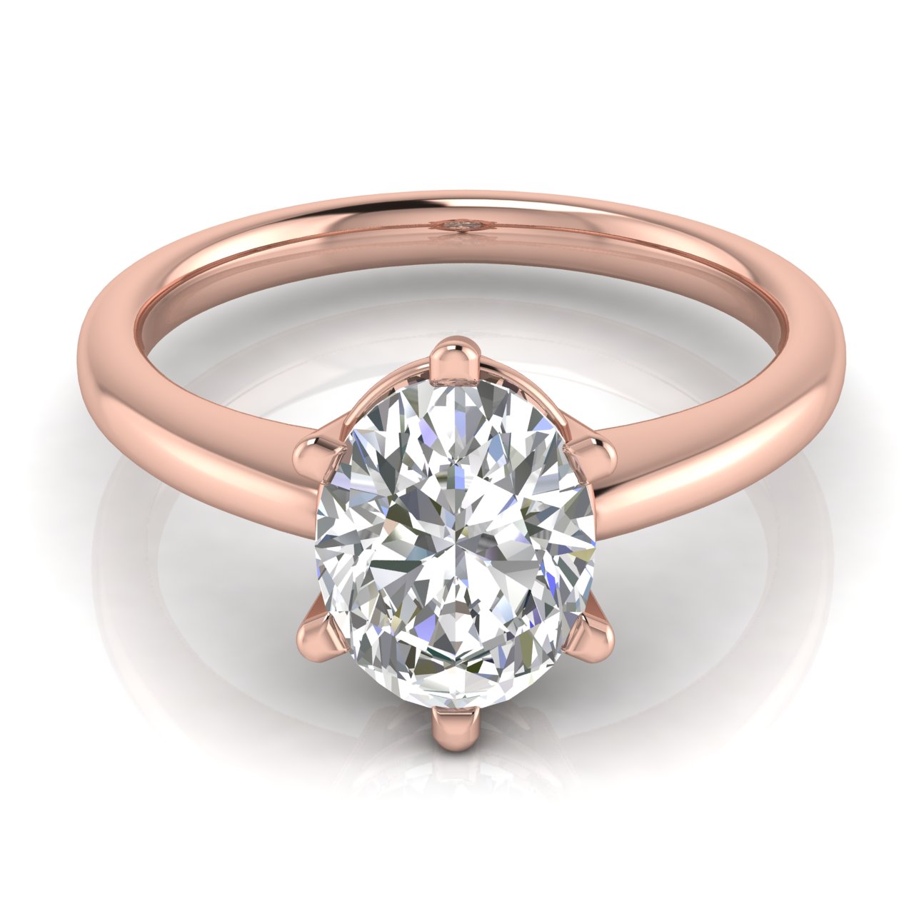 6 Prong Donut Oval Moissanite Engagement Ring