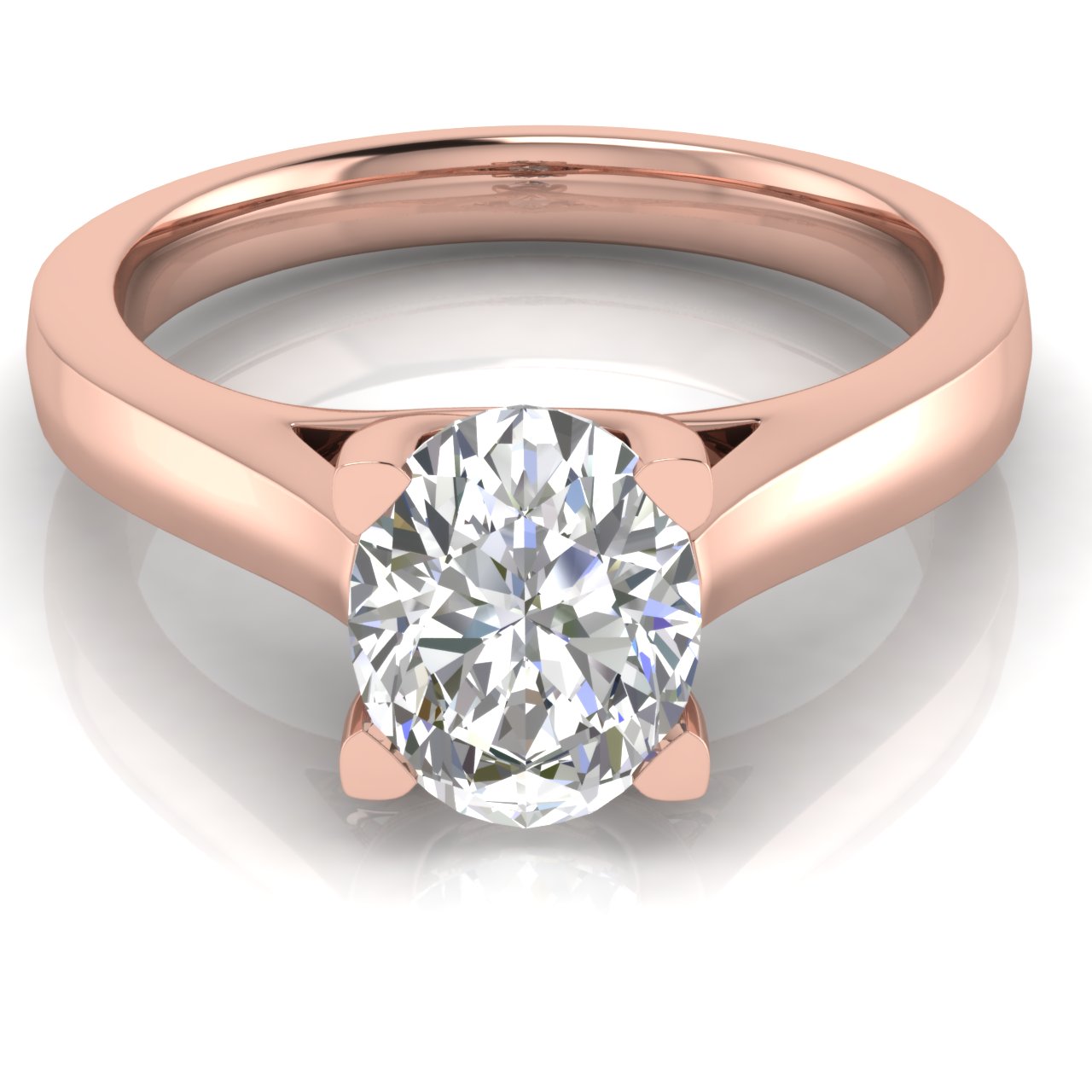 Crossover Cathedral Oval Lab Diamond Engagement Ring