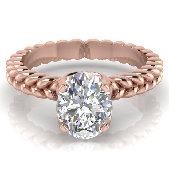 Rope Band Oval Lab Diamond Engagement Ring