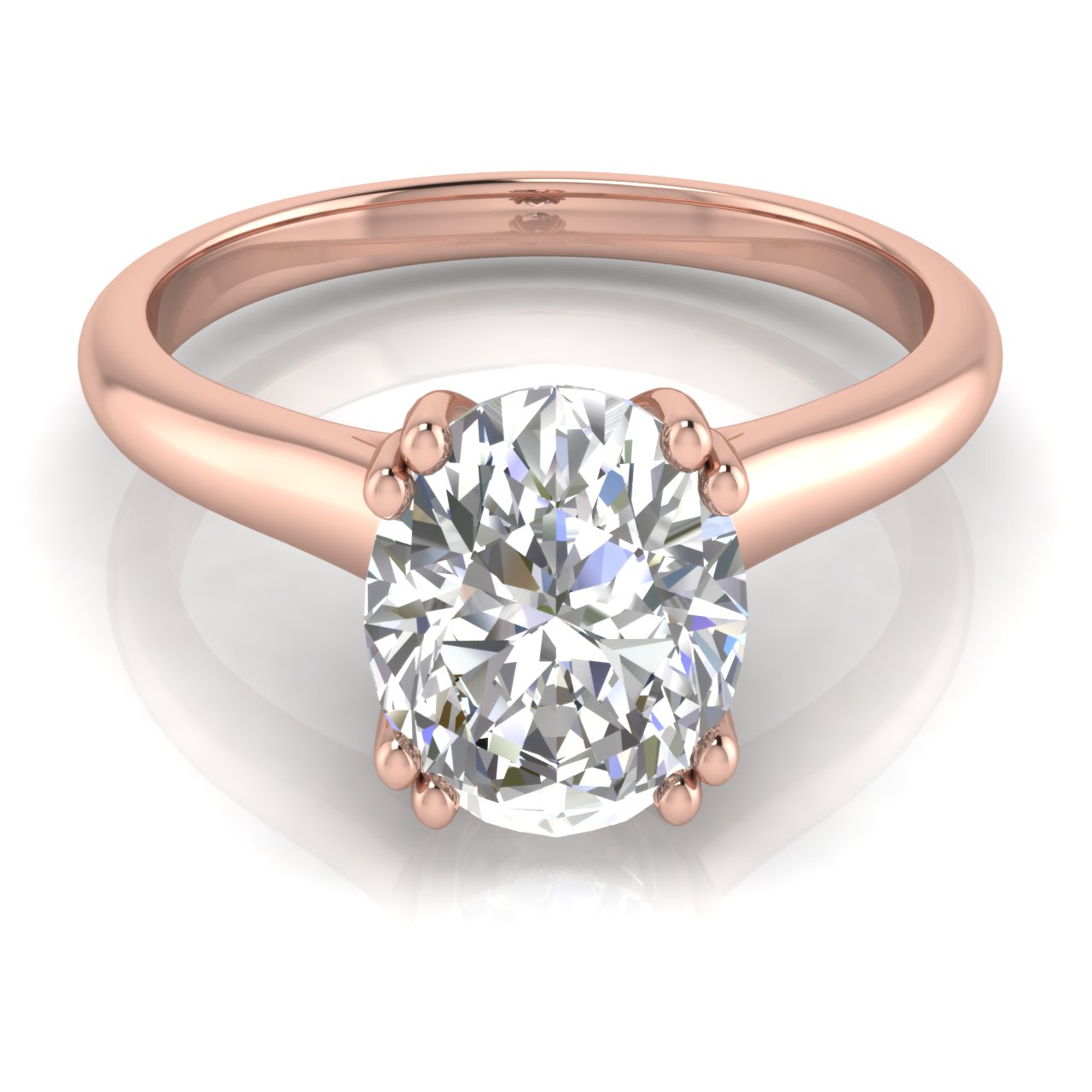 Double Prong Oval Moissanite Engagement Ring