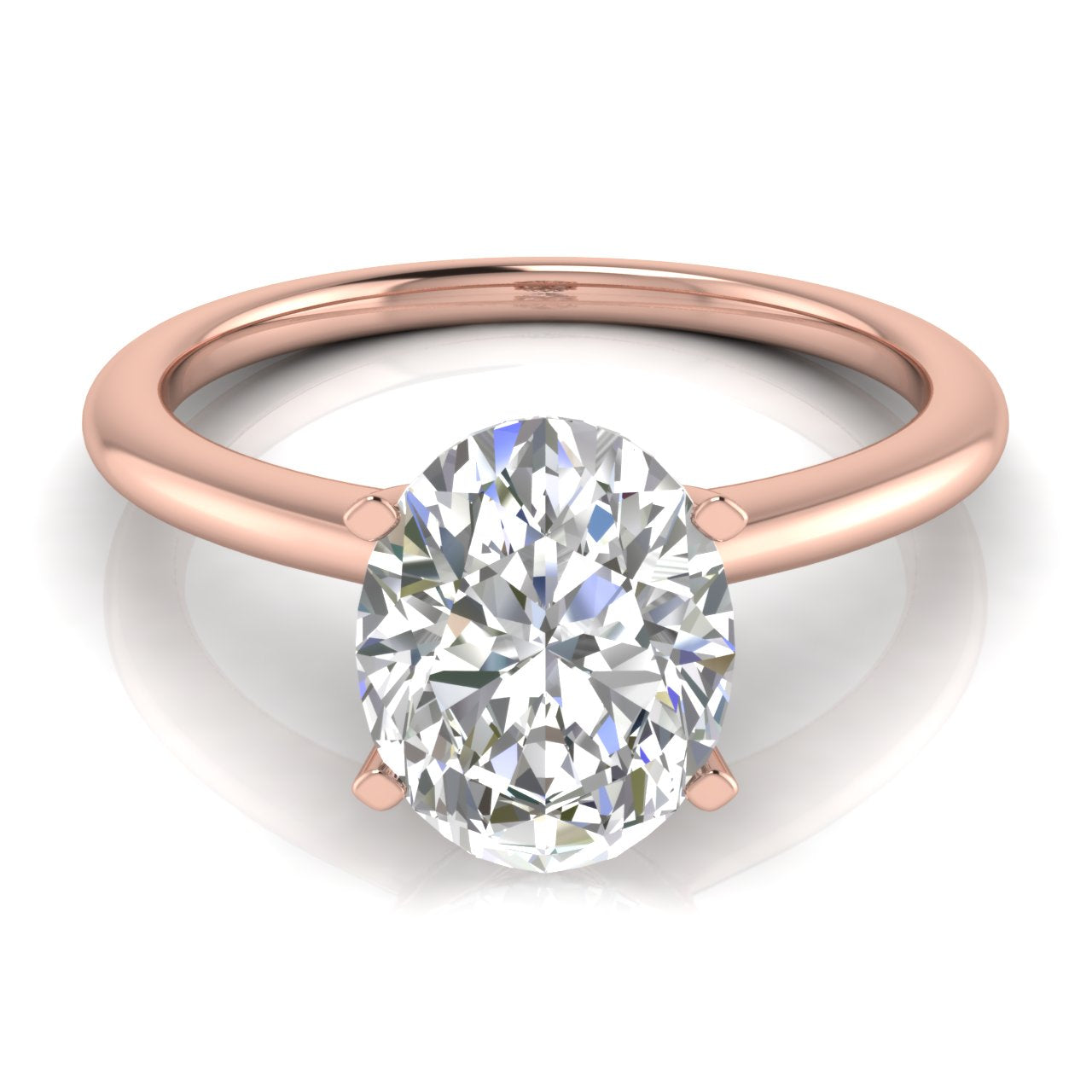 Tulip Set Oval Moissanite Engagement Ring