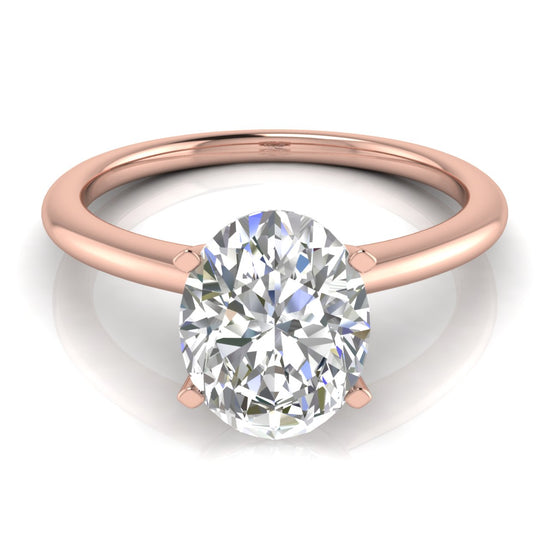 Tulip Set Oval Lab Diamond Engagement Ring