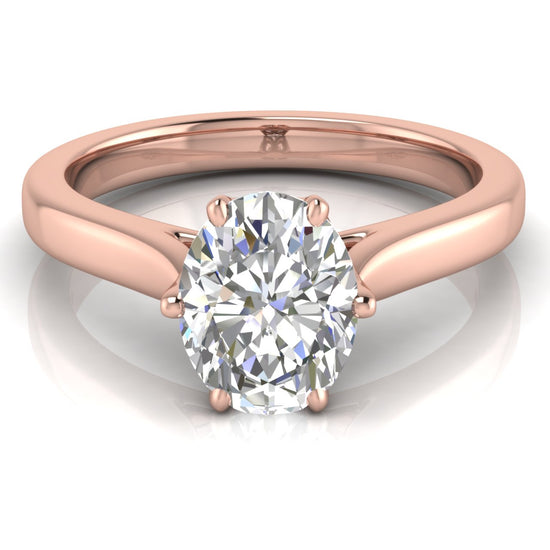 Floral Oval Lab Diamond Engagement Ring