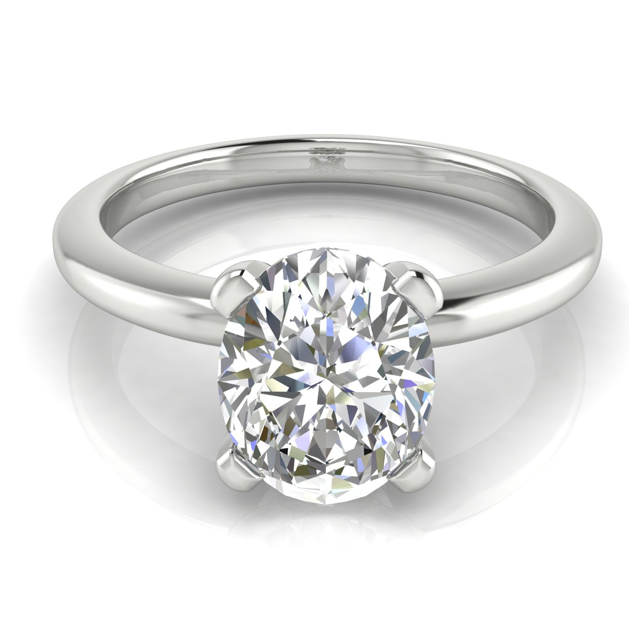 Basket Set Oval Lab Diamond Engagement Ring