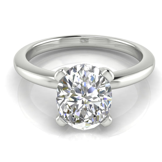 Basket Set Oval Lab Diamond Engagement Ring