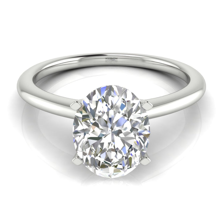 Tulip Set Oval  Engagement Ring | Moissanite | Lab Grown Diamond