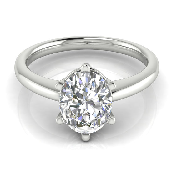 6 Prong Donut Oval Moissanite Engagement Ring