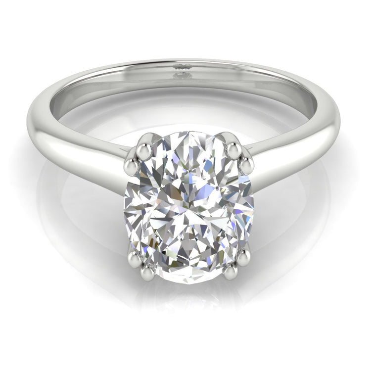 Double Prong Oval Lab Diamond Engagement Ring