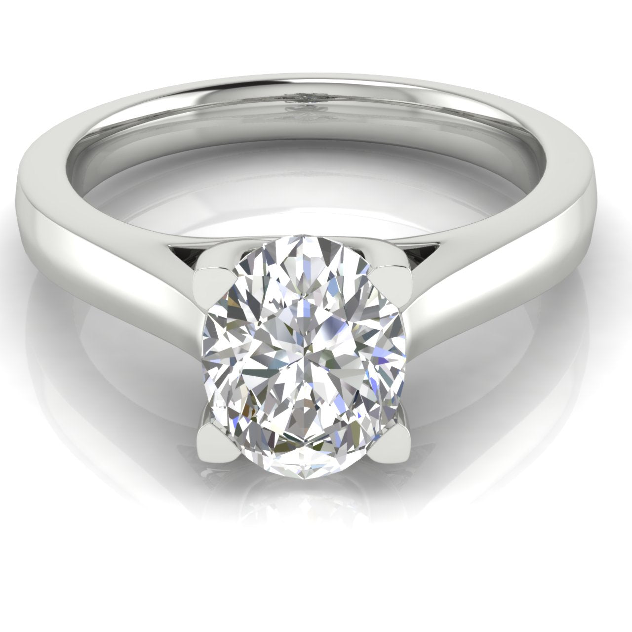 Crossover Cathedral Oval Moissanite Engagement Ring