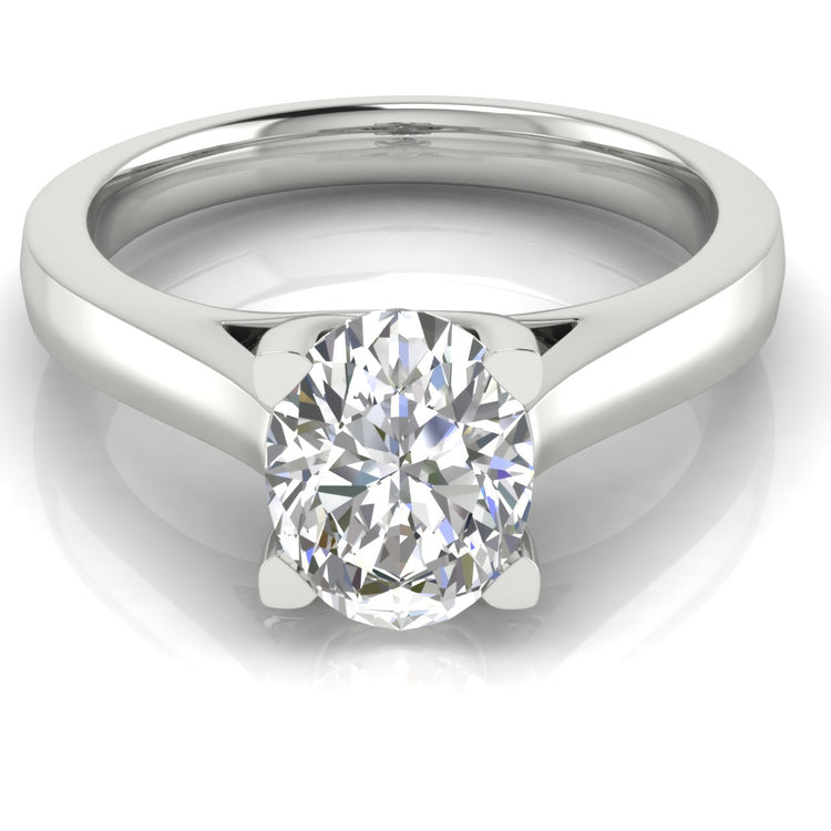 Crossover Cathedral Oval Engagement Ring | Moissanite | Lab Grown Diamond