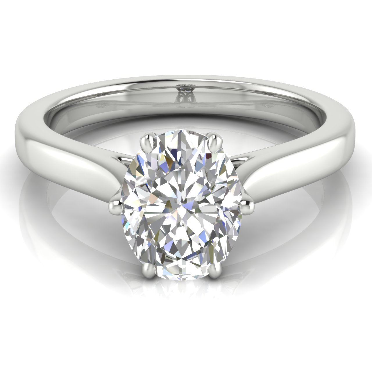 Floral Oval Lab Diamond Engagement Ring