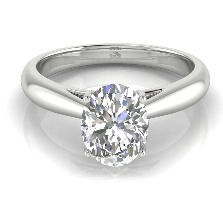 Elegant Hidden Stone Oval  Engagement Ring | Moissanite | Lab Grown Diamond