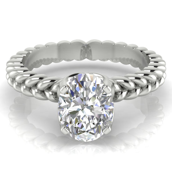 Rope Band Oval Lab Diamond Engagement Ring