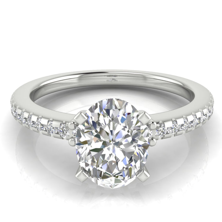 Floating Shoulder Oval Cut  Engagement Ring | Moissanite | Lab Grown Diamond