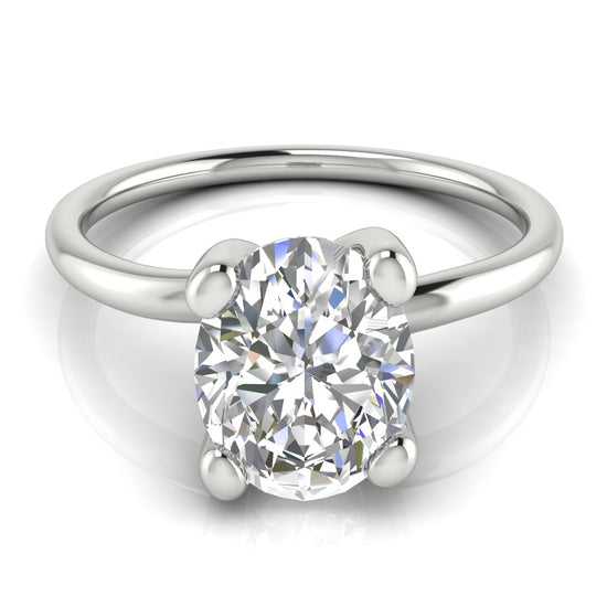 Classic Crossover Oval Cut Moissanite Engagement Ring