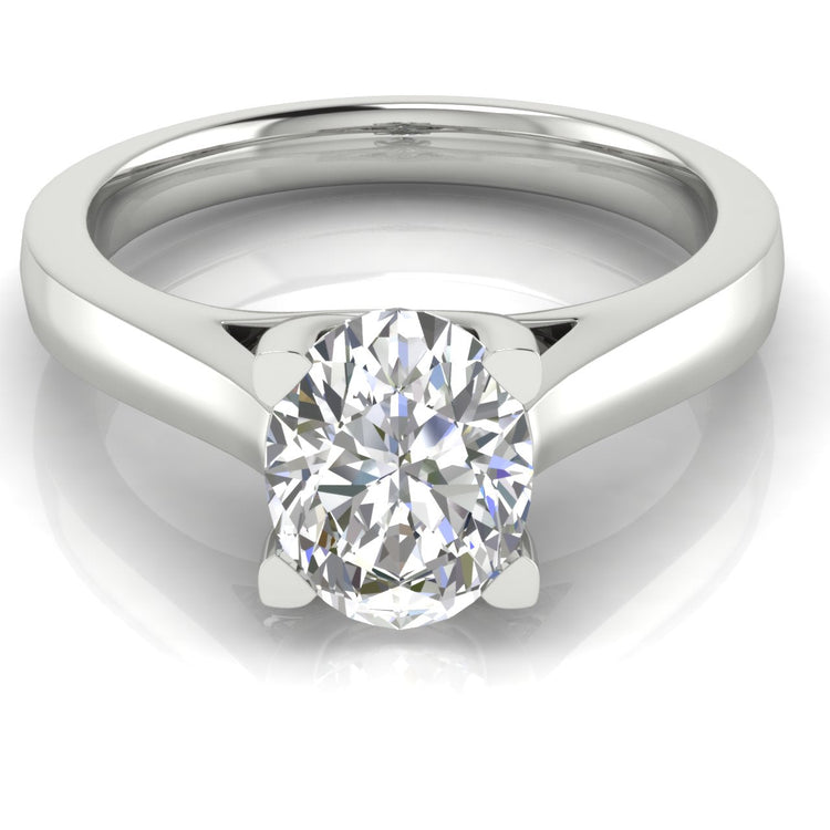 Peg Head Oval Lab Diamond Engagement Ring  