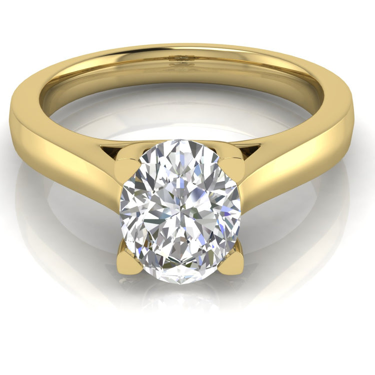 Crossover Cathedral Oval Lab Diamond Engagement Ring