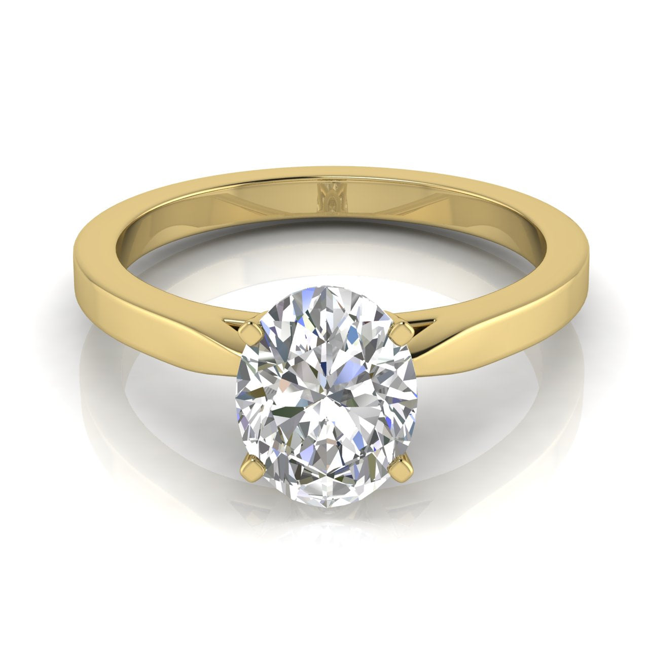 Tulip Basket Oval Cut Lab Diamond Engagement Ring