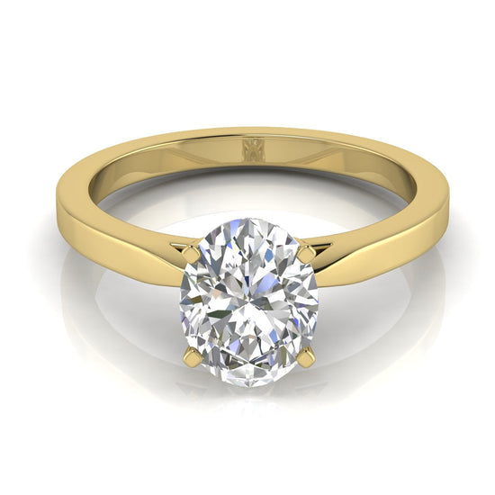 Tulip Basket Oval Cut Lab Diamond Engagement Ring