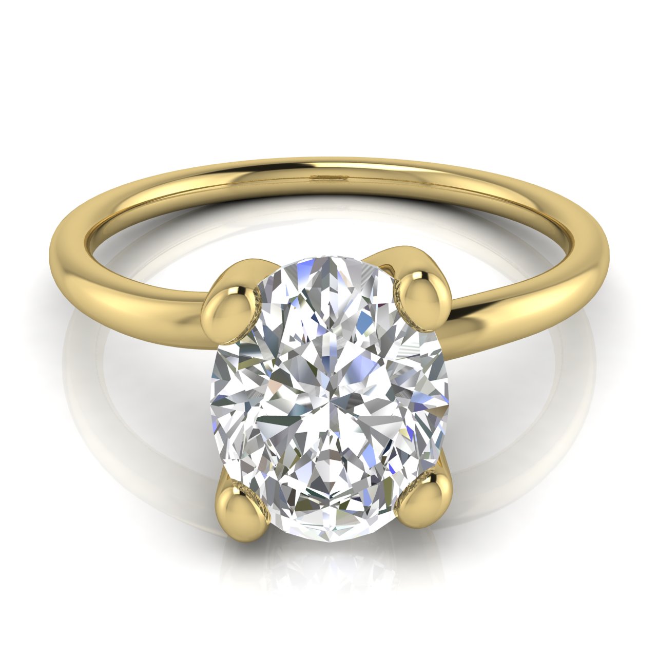 Classic Crossover Oval Cut Lab Diamond Engagement Ring