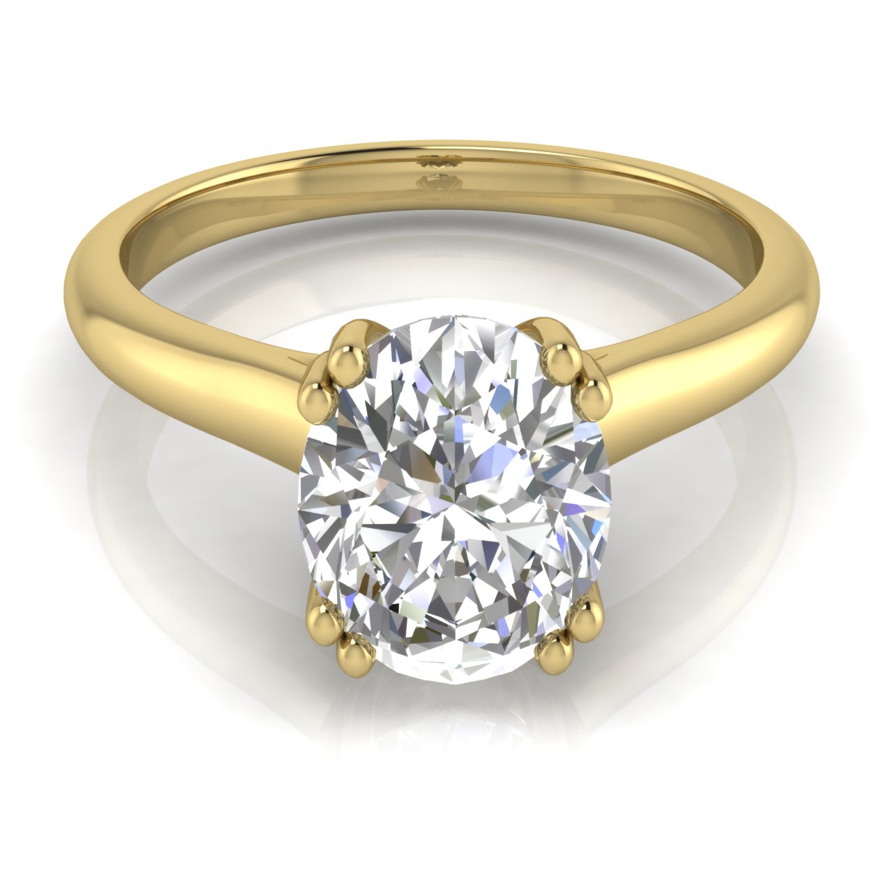 Double Prong Oval Moissanite Engagement Ring