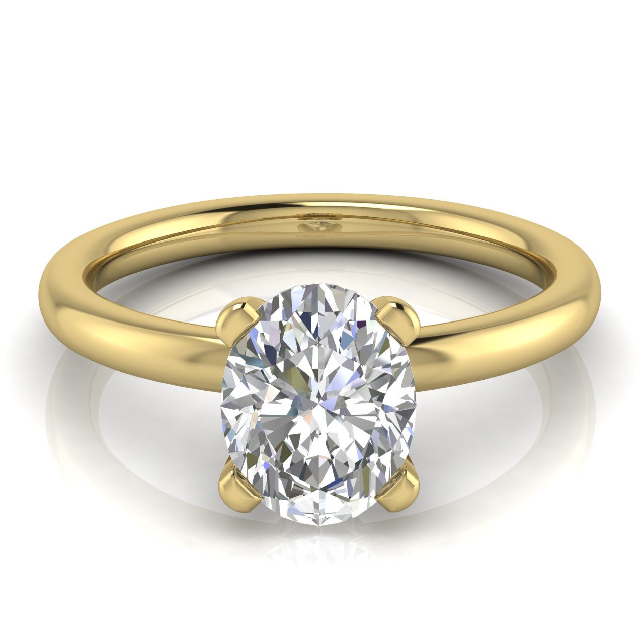 Classic Oval Cut Lab Diamond Engagement Ring