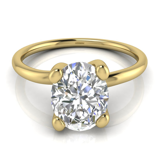 Classic Crossover Oval Cut Moissanite Engagement Ring