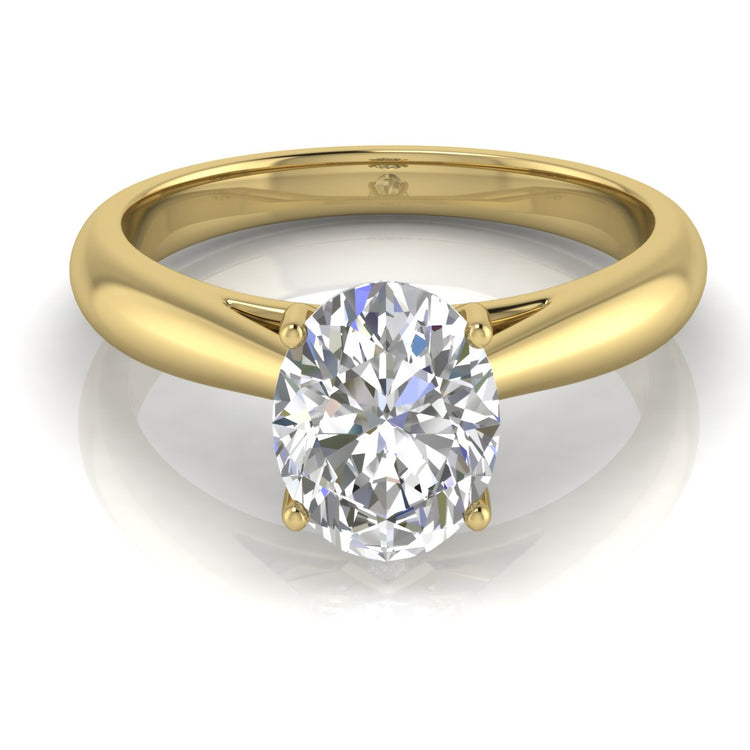 Elegant Hidden Stone Oval Moissanite Engagement Ring