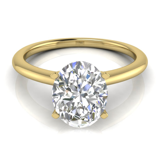 Tulip Set Oval Lab Diamond Engagement Ring