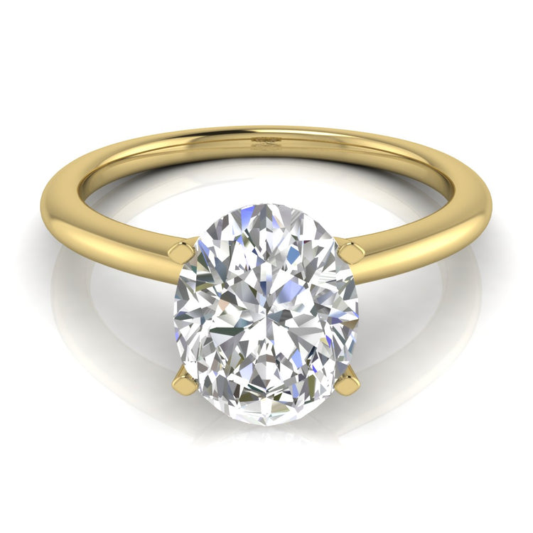 Tulip Set Oval Moissanite Engagement Ring