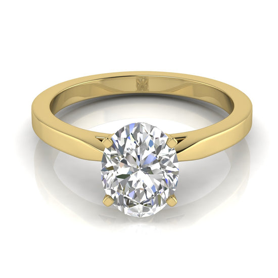 Tulip Basket Oval Cut Moissanite Engagement Ring