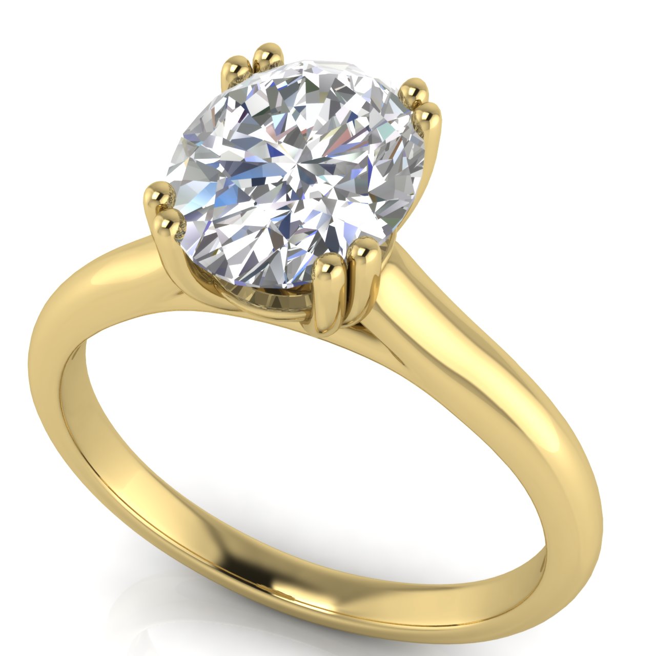 Double Prong Oval Lab Diamond Engagement Ring