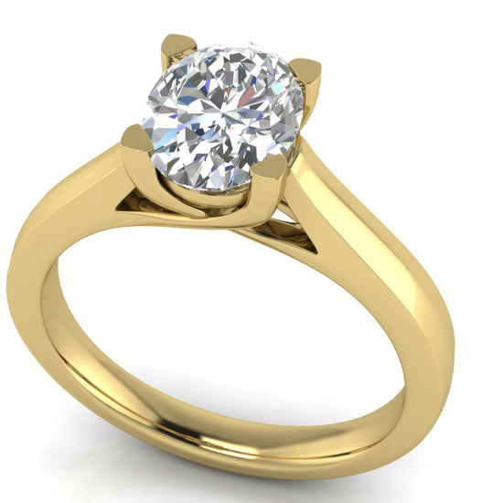 Crossover Cathedral Oval Moissanite Engagement Ring