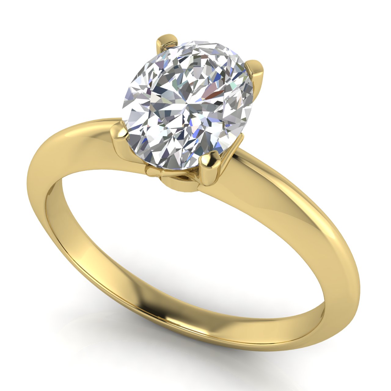 Tulip Prong Oval Cut Lab Diamond Engagement Ring