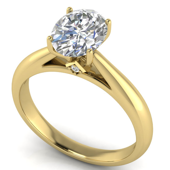 Elegant Hidden Stone Oval Moissanite Engagement Ring