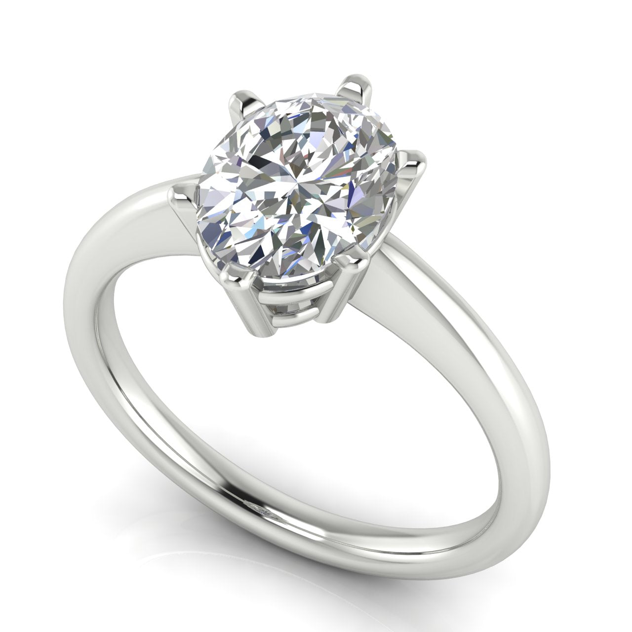 6 Prong Donut Oval Moissanite Engagement Ring