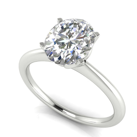 Tulip Set Oval Moissanite Engagement Ring