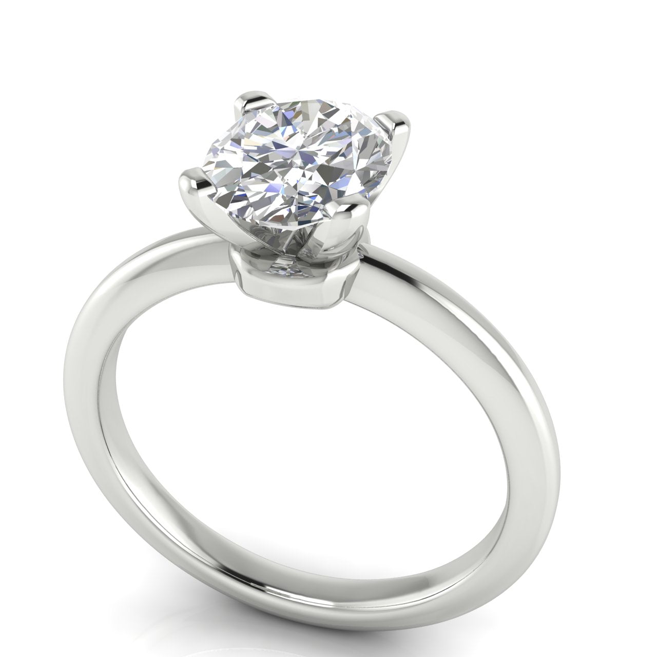 Basket Set Oval Lab Diamond Engagement Ring