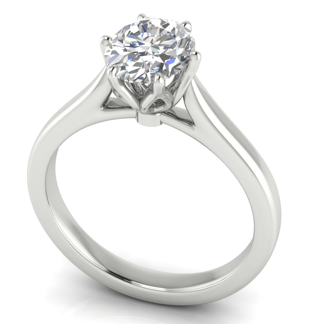 Floral Oval Lab Diamond Engagement Ring