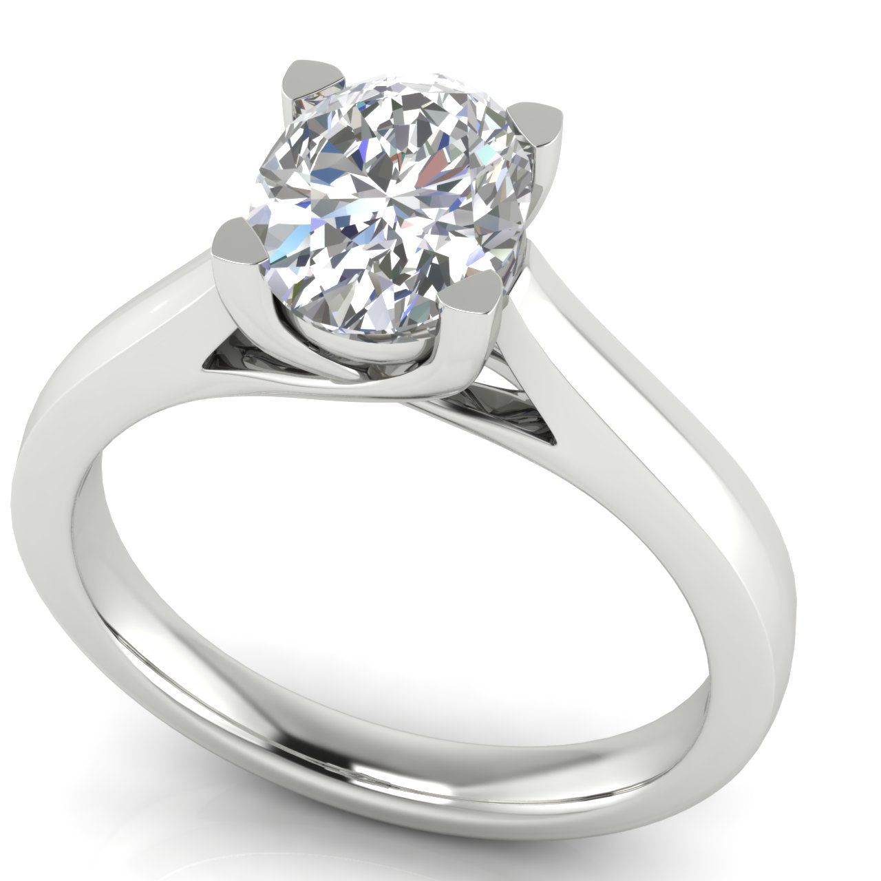 Crossover Cathedral Oval Lab Diamond Engagement Ring