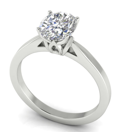 Tulip Basket Oval Cut Moissanite Engagement Ring