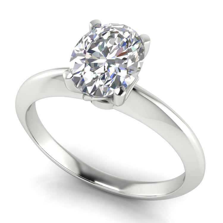 Tulip Prong Oval Cut Moissanite Engagement Ring