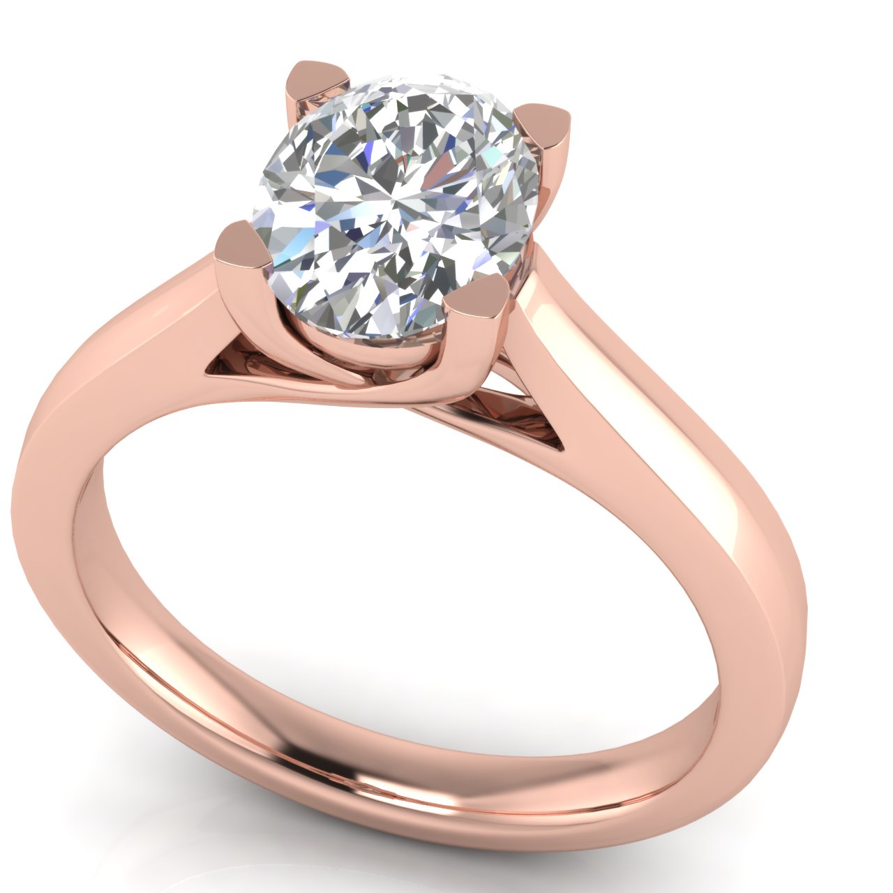 Crossover Cathedral Oval Lab Diamond Engagement Ring