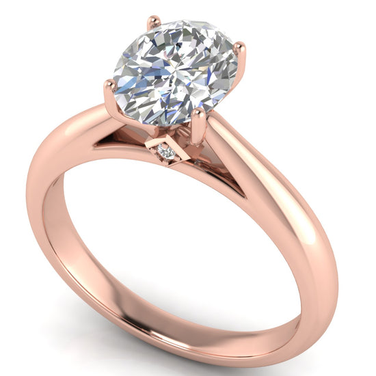 Elegant Hidden Stone Oval Moissanite Engagement Ring