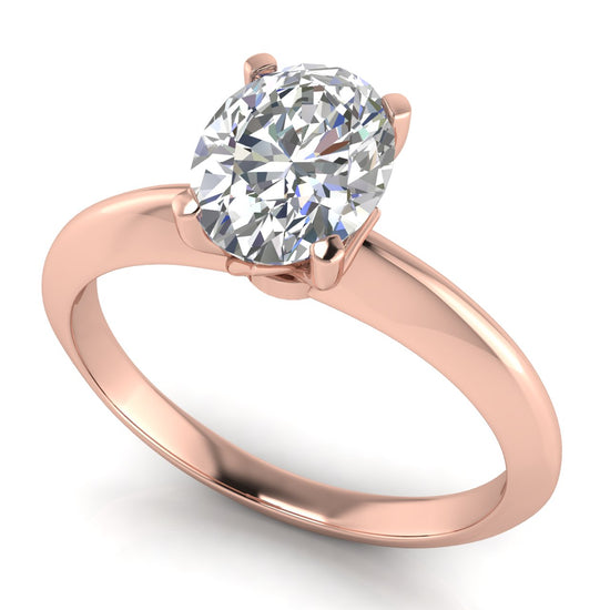 Tulip Prong Oval Cut Lab Diamond Engagement Ring