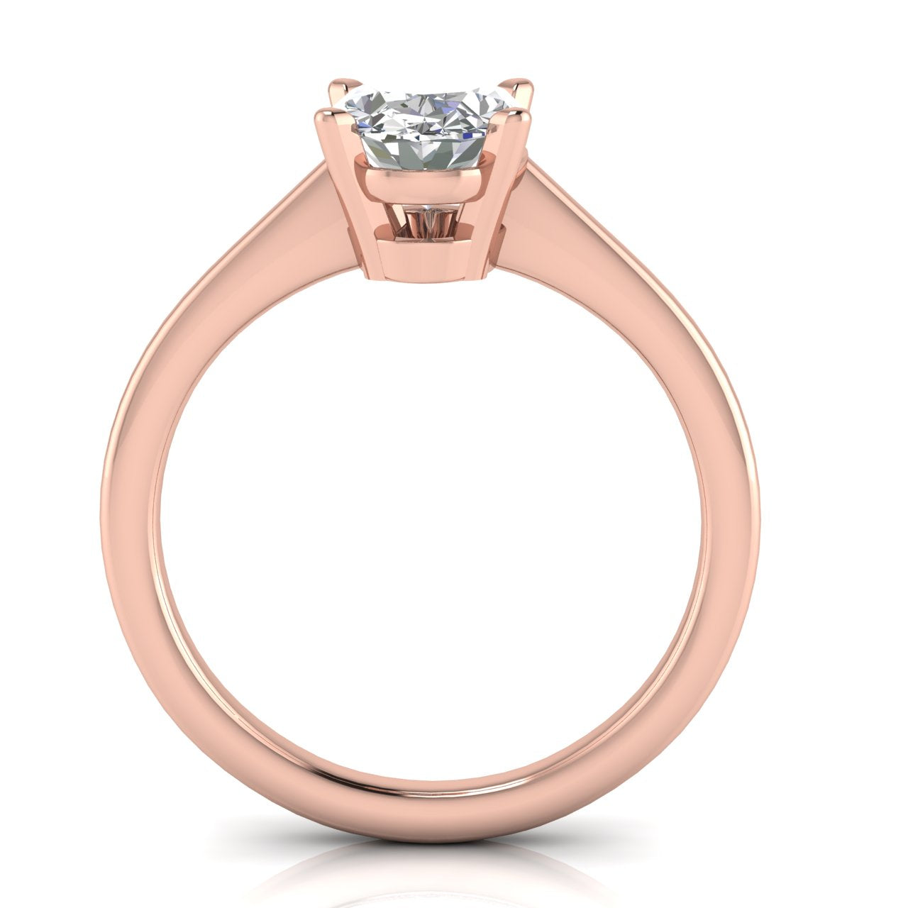 Basket Set Floating Oval Lab Diamond Engagement Ring