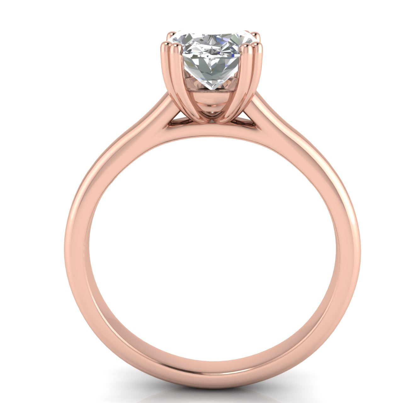 Double Prong Oval Lab Diamond Engagement Ring